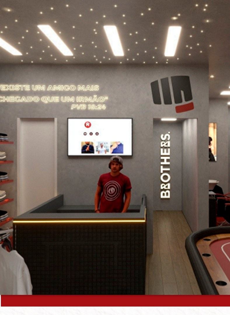Render de loja Brothers padrão de arquitetura